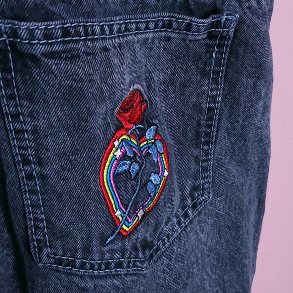 Lazer Kitten x Forever 21 Distressed Rainbow Overall Jeans - Picture 14 of 16